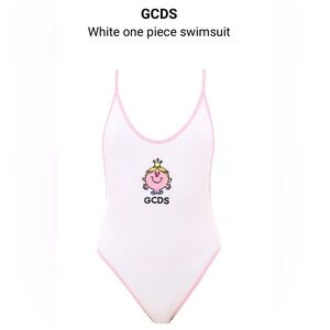 NWT GCDS White One Piece Swimsuit Little Miss Princess  , size M (250$)